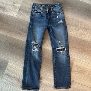 3/27$ Old Navy Kids Slim Built-in Tough Distressed Jeans Fabric Detail size 7